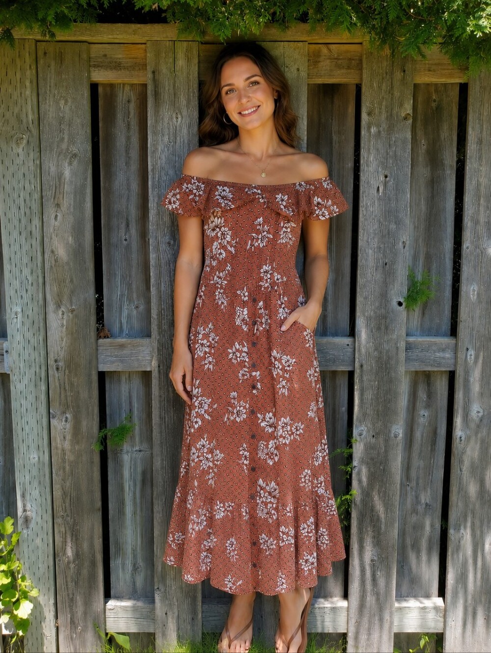 Floral Off-Shoulder Maxi Dress